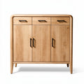 Wooden sideboard with two doors and one drawer in off-white finish 90 x 40 x 80cm