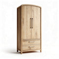 Wooden wardrobe for storage with two doors and two drawers 80 x 50 x 180cm
