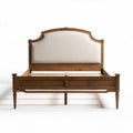 Wooden bed frame with upholstered headboard and two storage drawers 200 x 160 x 100cm