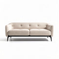 Fabric upholstered sofa with three seats and black metal legs 180 x 85 x 75cm